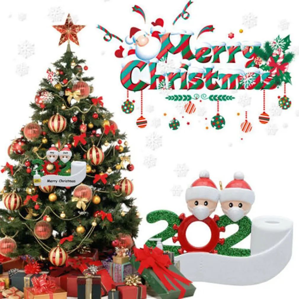 

Personalized Quarantine Family 2020 Christmas Ornament Family Members of 5 Gifts for Grandkids Co-Workers Friends