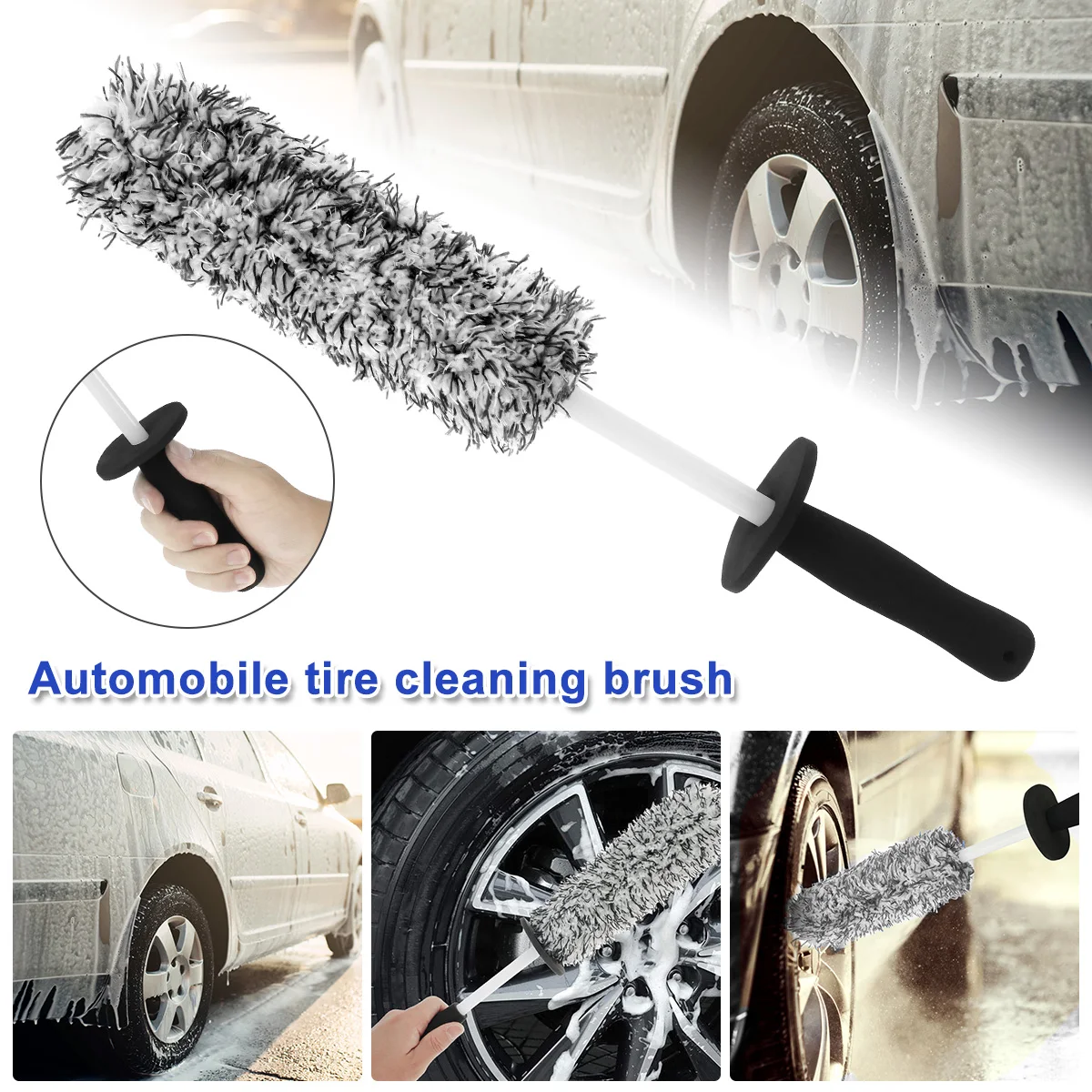 Rim Brush Car Wheel Cleaning Tire Washing Tool Auto Care Multipurpose Cleaner Non-Slip Handle |