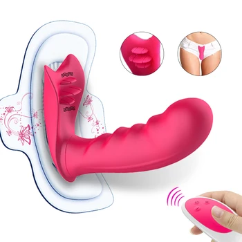 Wearable Dildo Vibrator Adult Sex Toys for Women G Spot Clitoris Stimulator Butterfly Wireless Remote Control Vibrator Panties 1