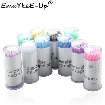 

500pcs Durable Disposable Micro Brush Individual Lash Removing Tools Women Makeup Cotton Buds Tip Nose Ears Cleaning Cotton Swab