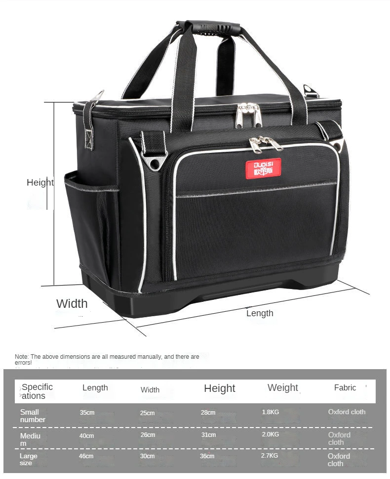 tool chest Tool Bag Thickened Fabric Electrician Bag 1680D Oxford Waterproof Wear-Resistant Strong Anti-Fall Storage Toolkit best rolling tool box