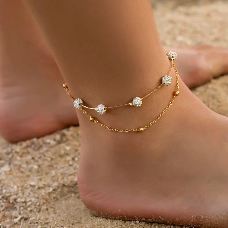 Modyle tobilleras bohemias para mujer, 2 unids/set, accesorios para pies, sandalias descalzas playa, pulsera para tobillo en la pierna, verano 2019|Tobilleras| - AliExpress