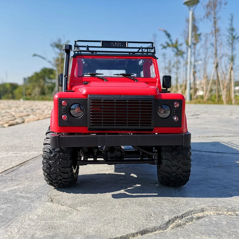 Mn-90 1/12 2.4G 4Wd 15Km/H Rc Car With Front Led Light 2 Body Shell Rock Crawler Truck Rtr Toy Christmas Gift Kids Boys(Red