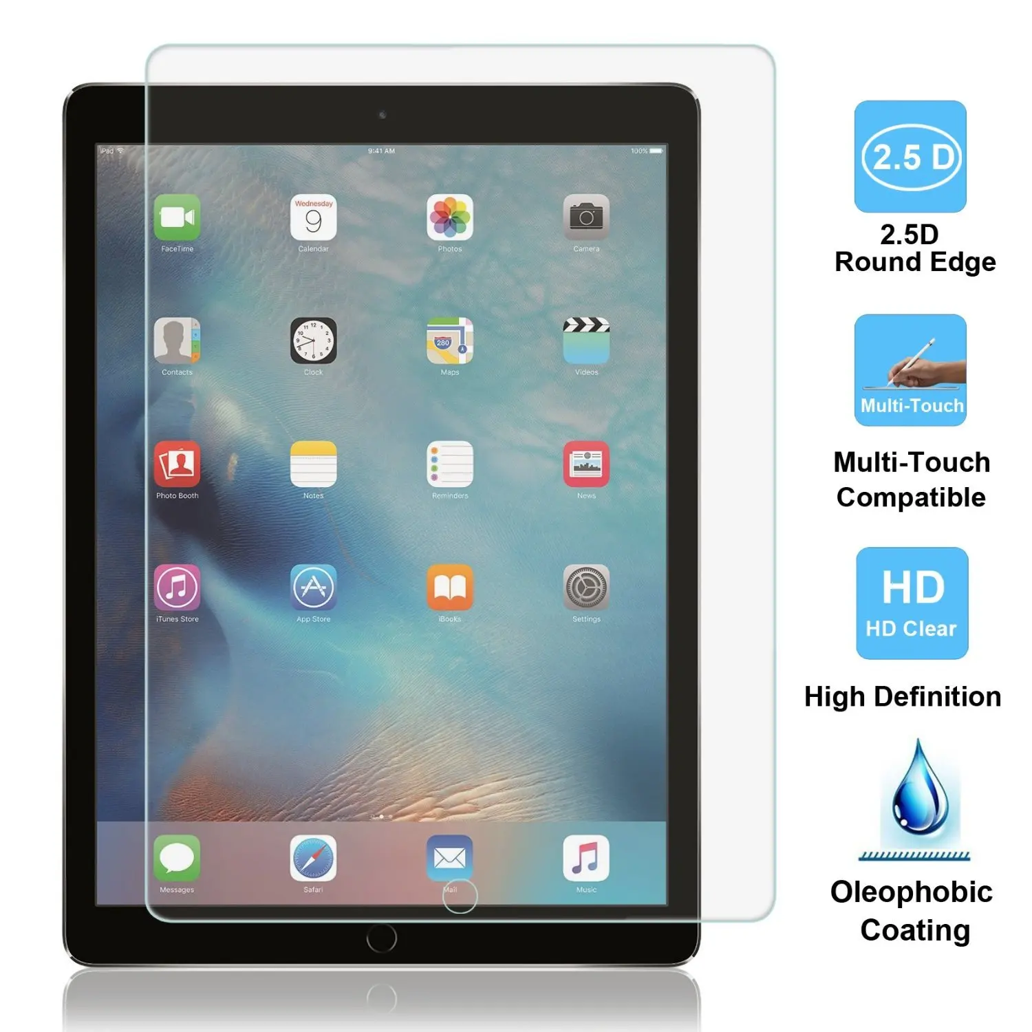 

Tempered Glass Screen Protector for iPad pro 12.9 2015 Version A1652 A1584 protective film 0.33mm 9D