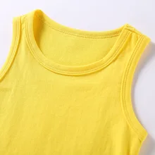 Летние детские цельнокроеные майки из чистого хлопка I-shaped Camisole для мужчин и женщин, детский маленький жилет