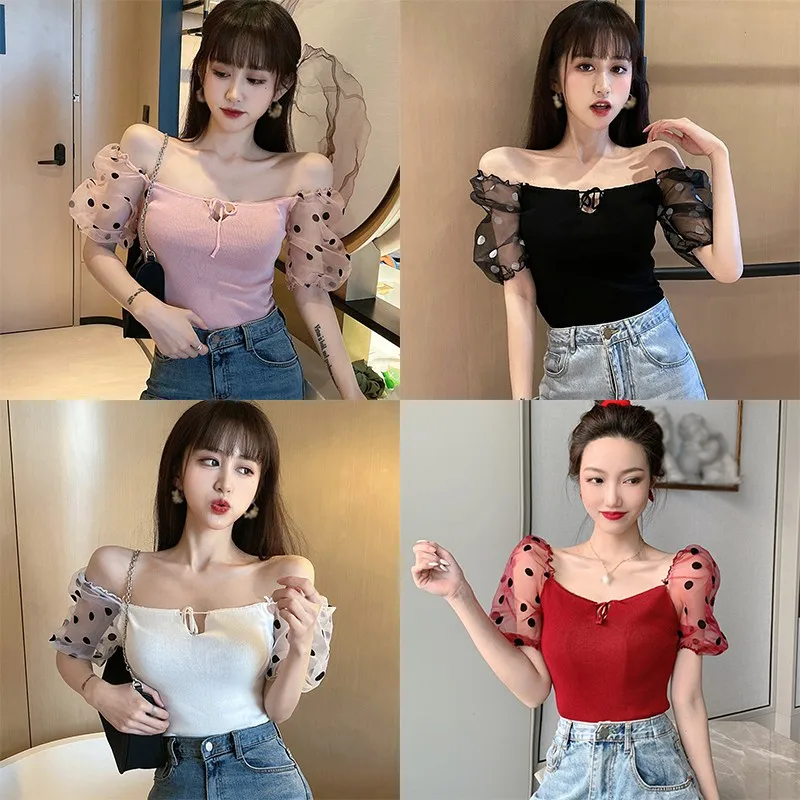 女性のスクエアカラードットパッチワークt レディース服 人気格安 Www Portdakar Sn