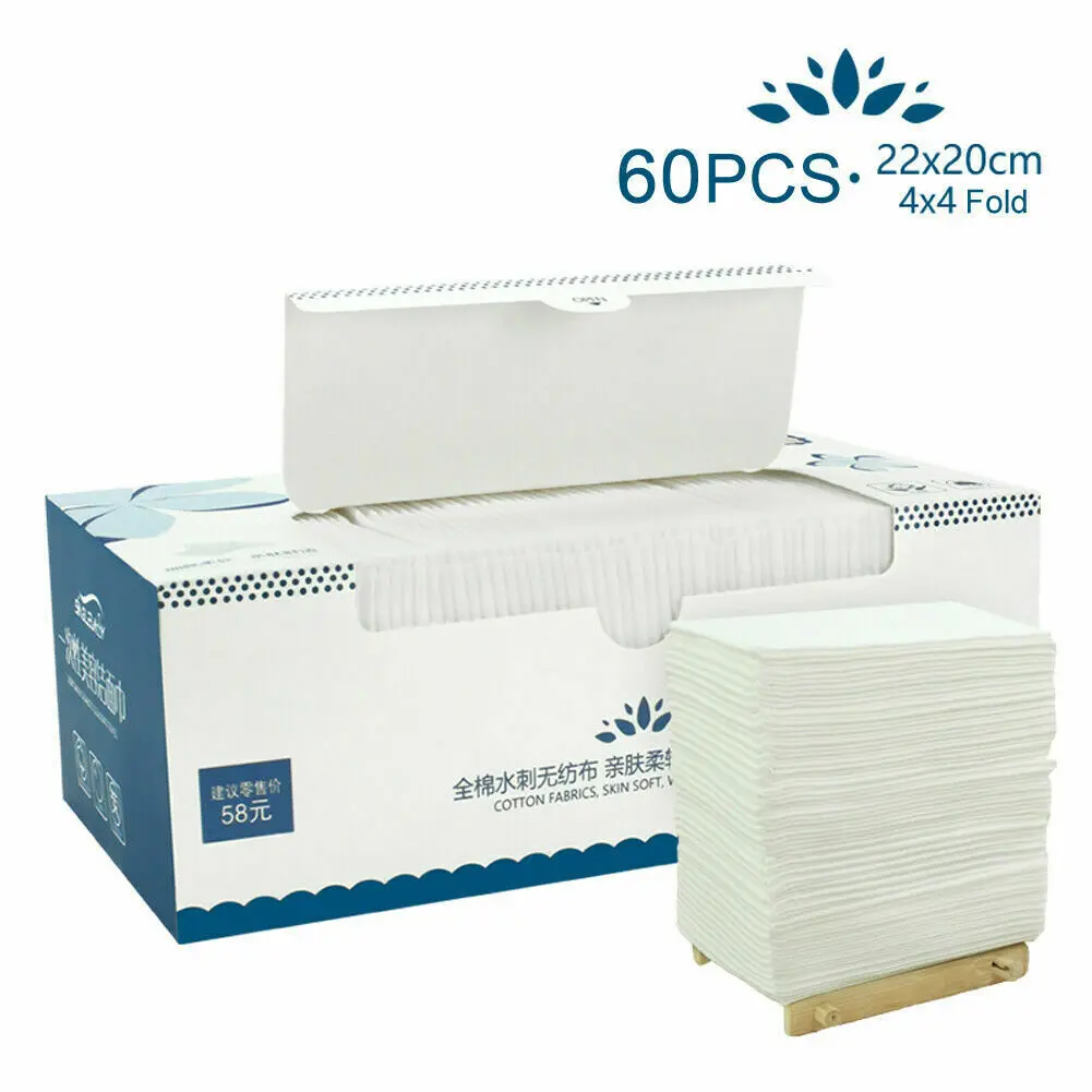 Plain Weave 60pcs Роскошное одноразовое полотенце для лица, хлопок, контроль за инфекцией, супермягкое хлопковое одноразовое влажное и сухое полотенце - Цвет: Plain Weave 60pcs