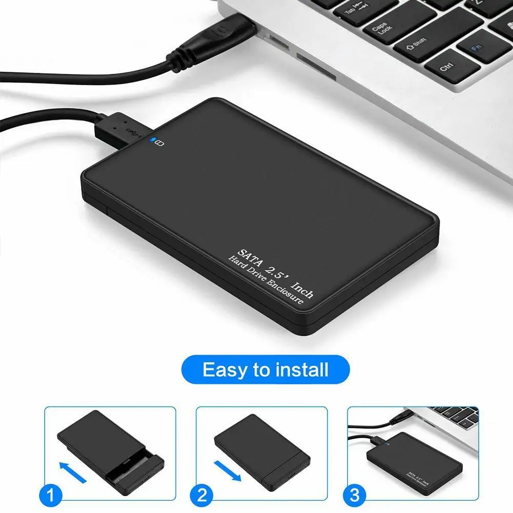 

1 Pcs SATA Hard Drive Enclosure 1 Pcs USB Cable HDD Enclosure Adapter USB to Hard 3.0 Case 2.5" SATA Drive Case Disk For SS A3T8