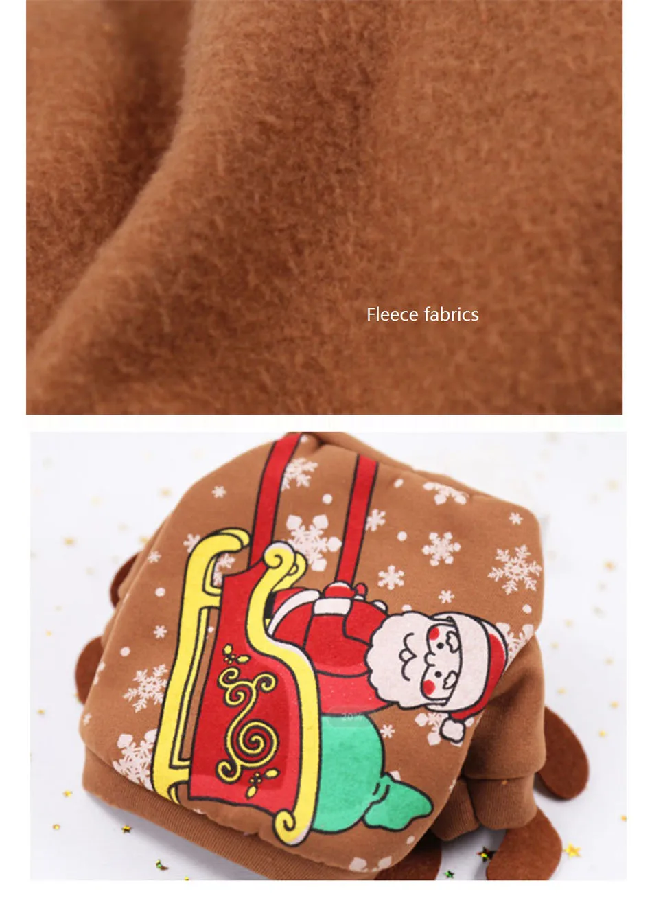 Одежда для собак с изображением Санта-лося, Рождественская Толстовка для питомцев, флисовая ткань, новинка, милое пальто для кошек, щенков