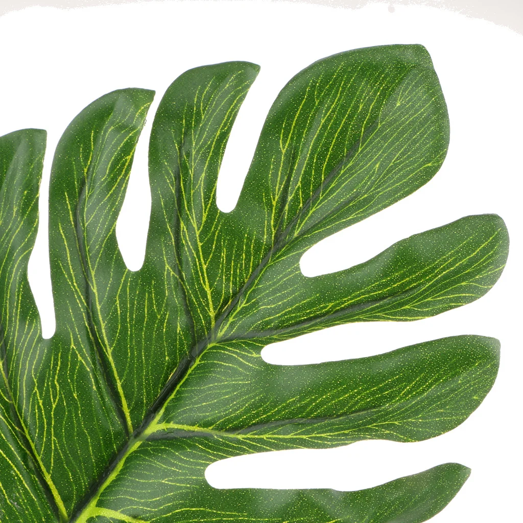 5-Pieces Large Artificial Silk Cloth Green Leaves Leaf Foliage Leaves for Home Flower Arrangement Wedding DIY Decor