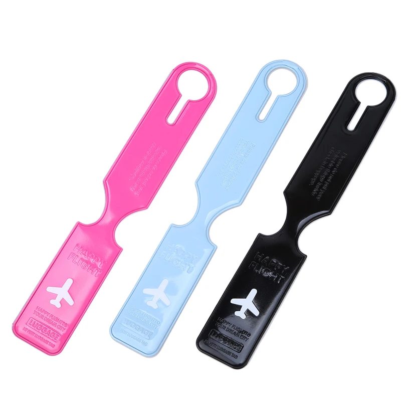 Cute Luggage Label Straps Suitcase High Quality Handsome Airplane Pvc Accessories Id Name Address Identify Tags Luggage Tags