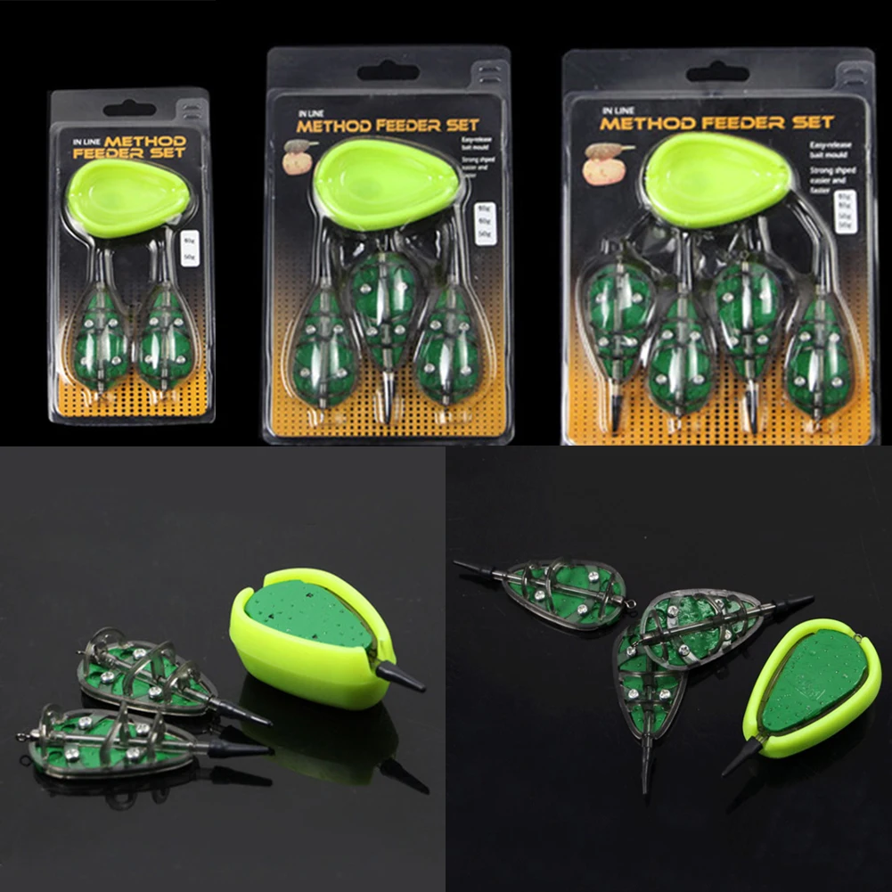 Встроенные кормушки и 1 шт. набор форм для рыболовных снастей карпа свинцовые
