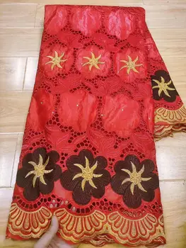 

5Yards African Bazin Riche Getzner 2020 High Quality French Net Embroidery Fabric Cotton Net Lace Fabrics For Women Dress
