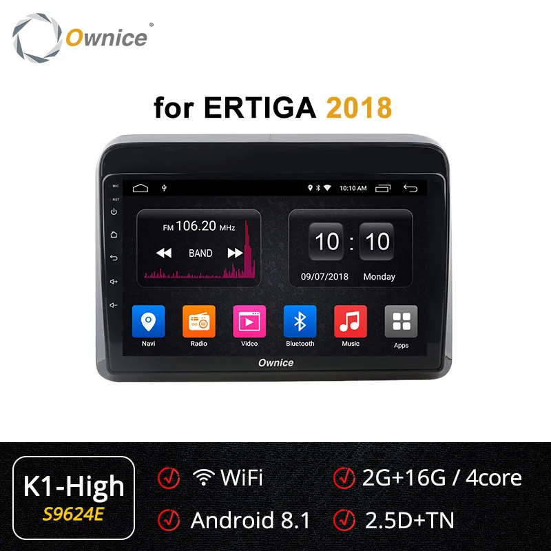 S9624 K1 HIGH Ownice Android 9,0 4G ram 64G rom k3 k5 k6 gps NAVI для Suzuki ERTIGA 4G LTE 360 Pano ram a DSP SPDIF Автомагнитола - Цвет: S9624 K1 HIGH
