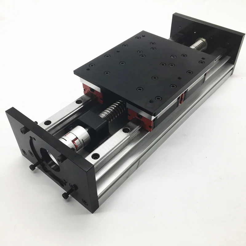 

200MM Stroke Heavy Load Duty 2pcs Guide Rail HGR20 4pcs HGH20 Sliding Table Slide Linear Ballscrew Mobile Platform XYZ Axis CNC
