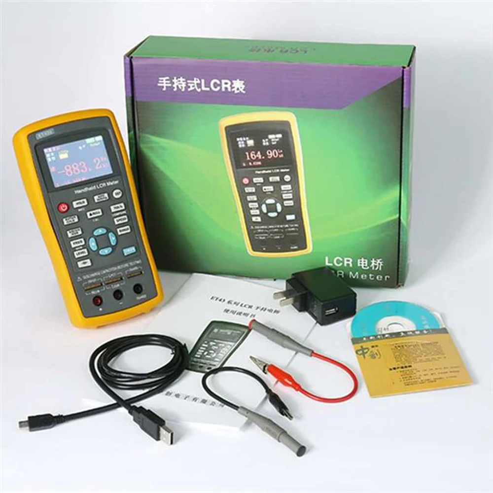 /-0.2% Accuracy Resistance Electrolytic Capacitance Measuring Digital Tester Multifunctional Nuokix Digital LCR Bridge Handheld LCR Meter with Backlight Display ET431 