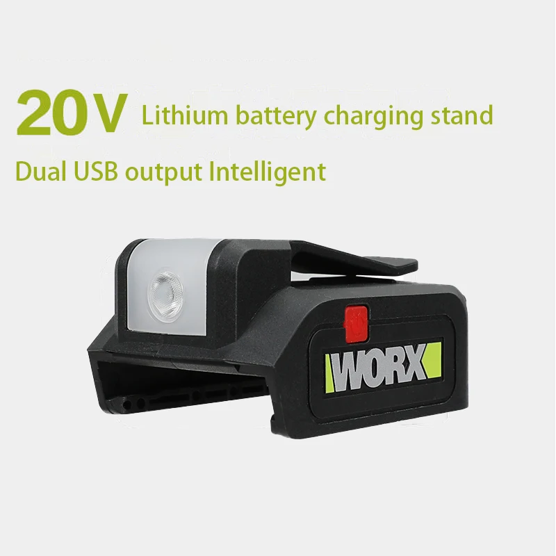 WORX WU020 USB 충전기 뱅크 커넥터, WU388,WU380,WU629,WU179,WU189,WU185 와 같은 그린 툴 배터리, 20V, 무료 배송