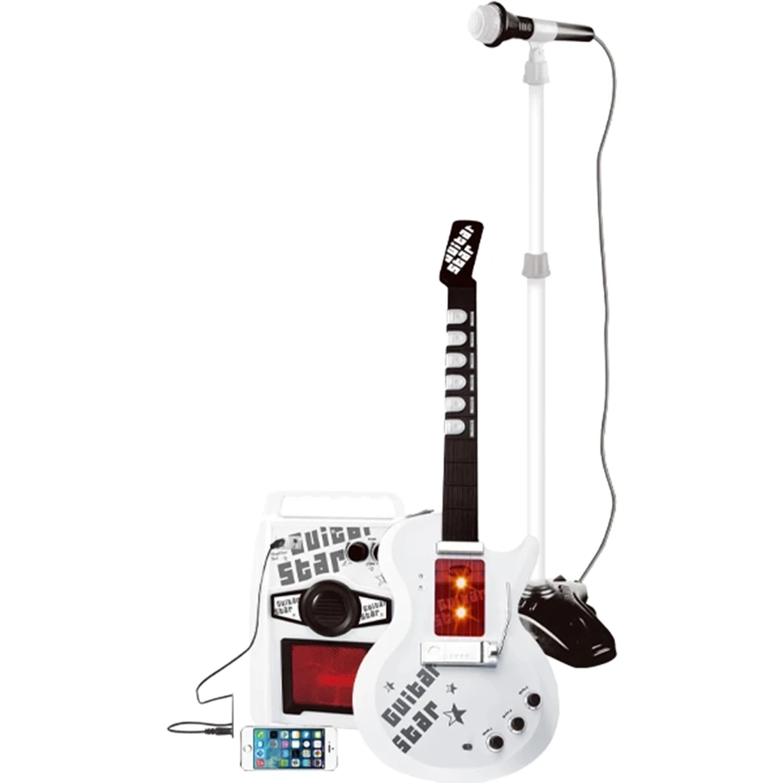 

Kids Infrared Electronic Musical Toy Electric Guitar Karoake Music Toy with Micphone Stand