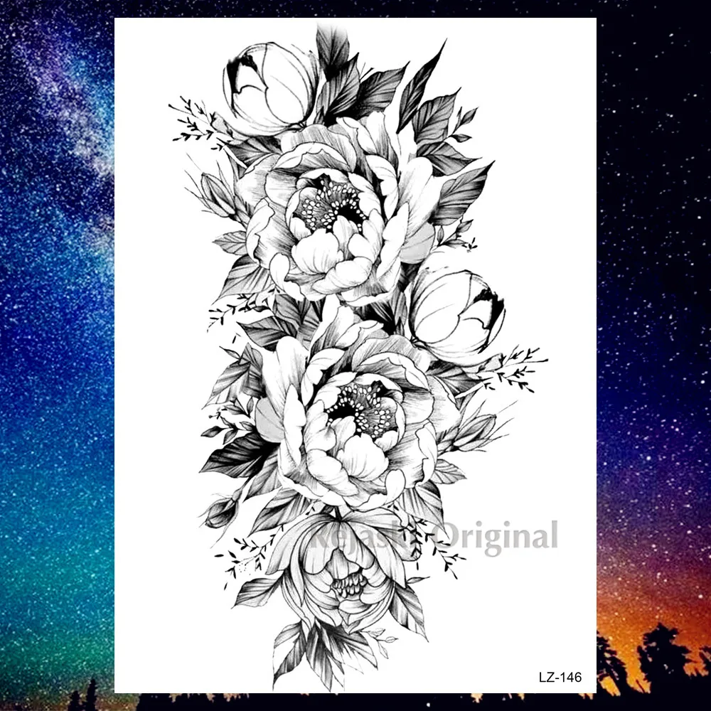 PLZ146 DIY Geometric Wolf Temporary Tattoos For Women Men Body Art Arm Tattoos Sticker Realistic Fake Dreamcatcher Coyote Flower Tatoos - Цвет: PLZ146