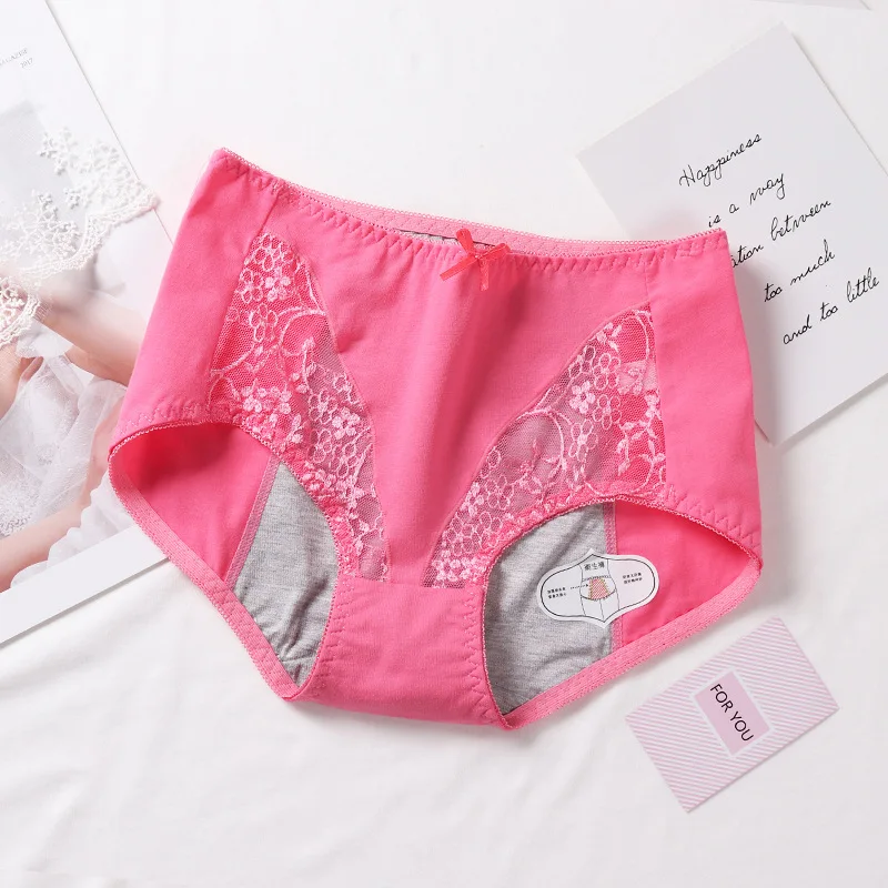 Women Sexy Lace Leak Proof Panties Menstrual Physiological Period Briefs Waterproof Pants High-Waist Female Underpants#F - Цвет: D