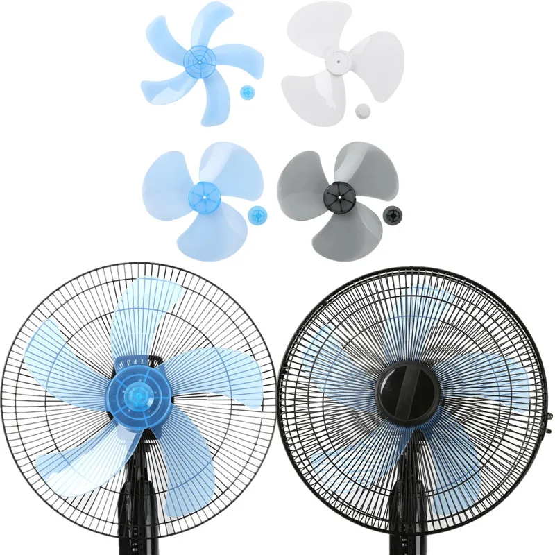 16" Plastic Fan Blade 3 Leaves W/Fan Nut for Standing Pedestal Fan Table Fanner 