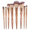 4/8pcs A Set  Metal Makeup Brushes Cosmetic Face Foundation Power Eyeshadow Blush Make Up Brush Kit Maquiagem Cotton Pad Dfdf ► Photo 3/6