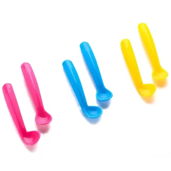 

2pcs/set Baby Spoons Feeding Dishes Children's Crockery Cutlery Spoon Silicone Tool Lot Soup Ladle