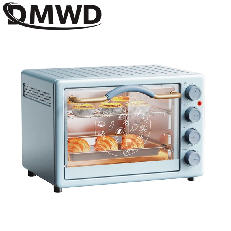 Dmwd 20L Forno Elettrico Da Forno Pizza Multifunzione Ciambella Torta Biscotti Macchina Da Forno Bbq Grill Riscaldatore Timer Pane Tostapane Eu