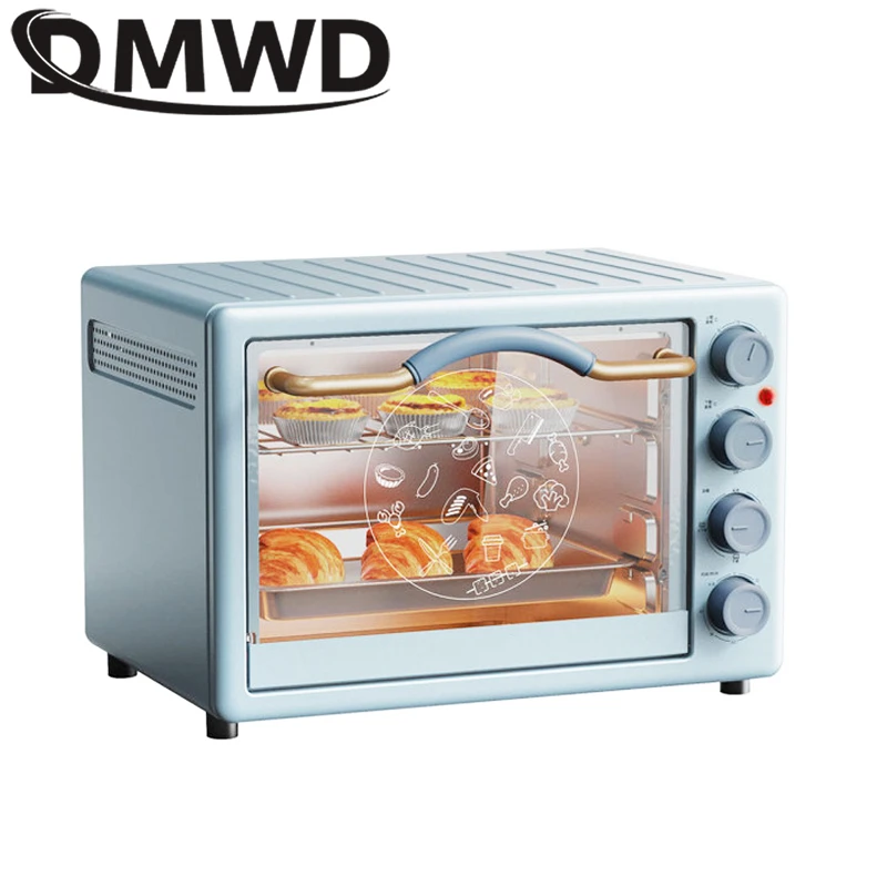 DMWD horno eléctrico multifunción para hornear Pizza, donut, galletas, barbacoa, parrilla, calentador, temporizador, tostadora de pan, UE, 20L|electric oven|baking ovencake baking oven -