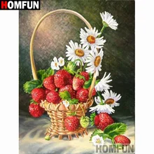 HOMFUN Алмазная картина "Цветок клубника" вышивка крестиком на заказ фото Алмазная вышивка квадратная круглая дрель домашний декор A27823