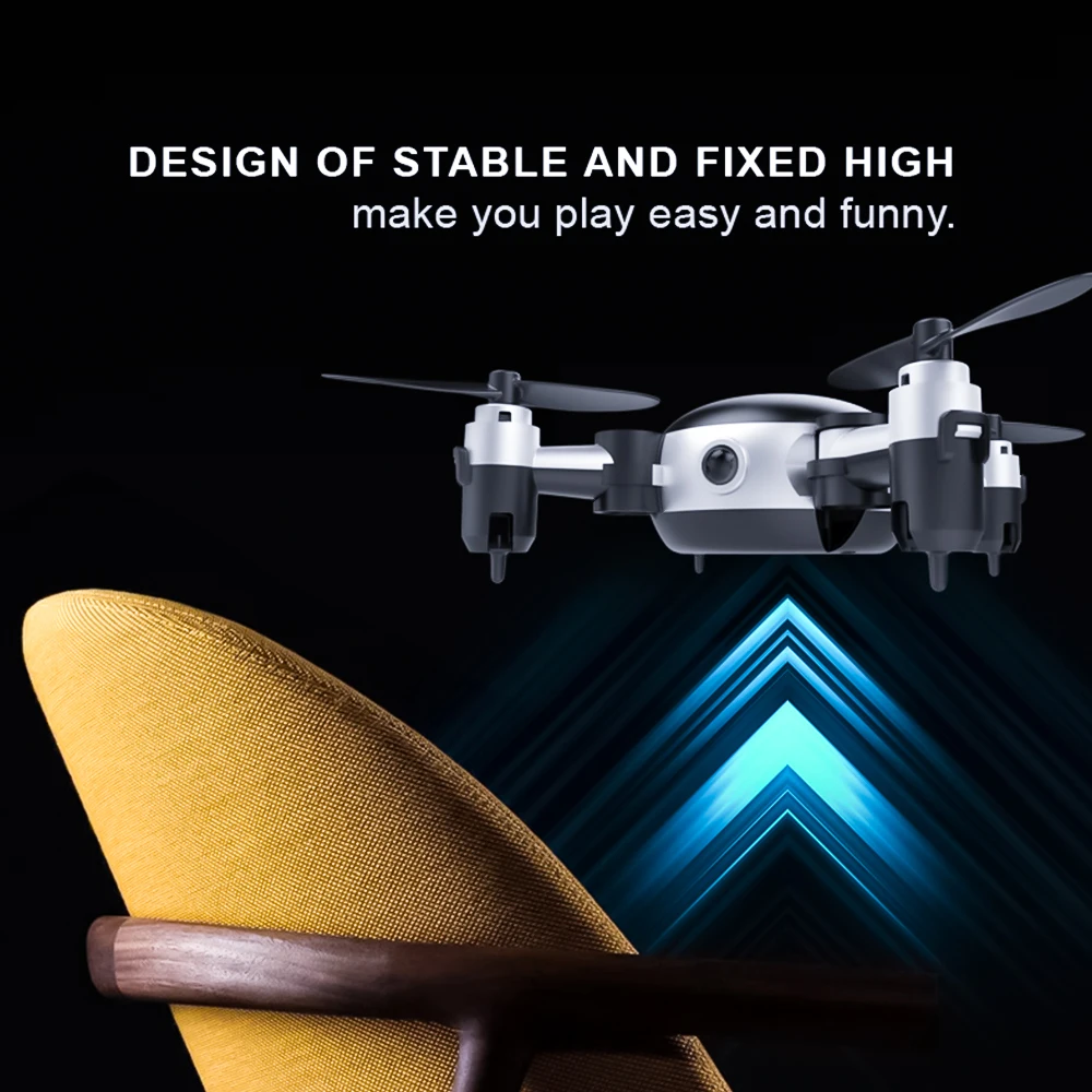 RC самолеты KY901 мини складной фиксированной высоты четыре оси самолета wifi воздушный Дрон в режиме реального времени пульт дистанционного управления модель самолета серебро