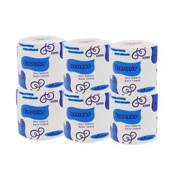 

6 Rolls Replacement Roll Paper Tissue Print Interesting Toilet Papers Home Bathroom Table Kitchen Paper Cleaning Supplies