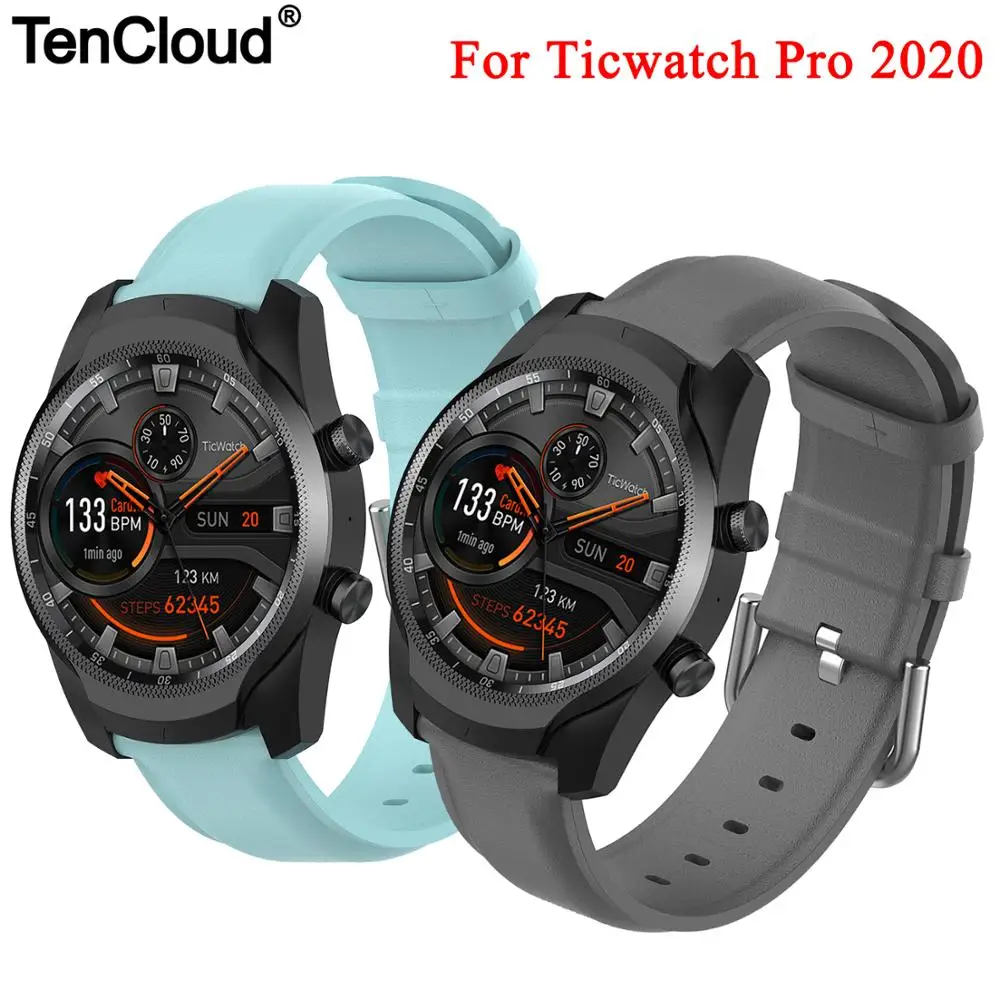 

Genuine Leather Band For Ticwatch Pro 2020/Pro 3 Strap For Ticwatch E2/S2/GTX Wristband Bracelet Smart Watch Accessories Durable