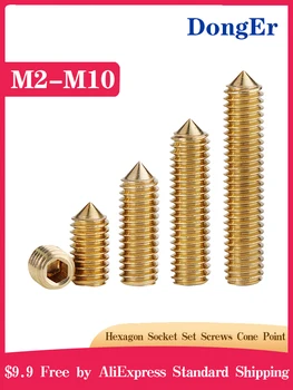 

DIN914 [M2-M10] Hexagon Socket Set Screws With Cone Point Brass Grub Screw Bolts C003