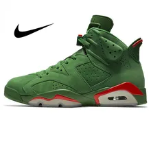 Мужские кроссовки для баскетбола из зеленой замши Nike Air Jordan 6 Gatorade AJ6, уличные кроссовки, износостойкая уютная обувь, новинка, AJ5986