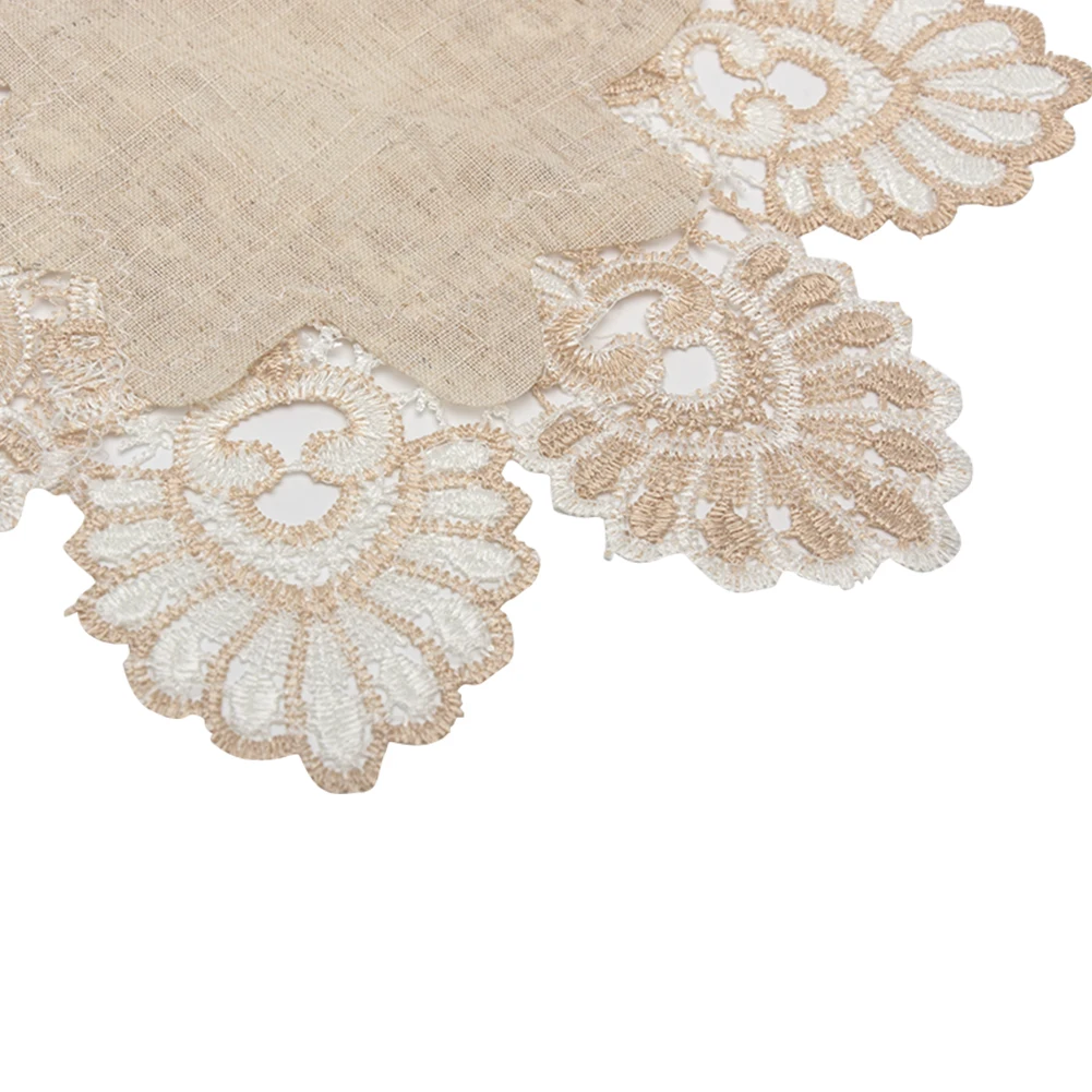Round Embroidered Hotel Japanese Style Home White Kitchen Cover Dining Room Table Cloth Modern Fabric Lace Decoration