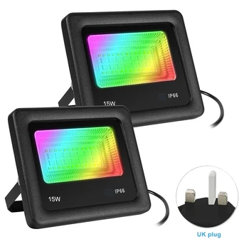 

15W IP66 Waterproof APP Control Wall Colour Changing Garden RGB LED Flood Lights