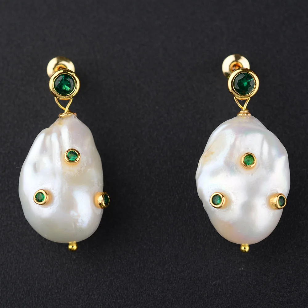 Green CZ 18K Gold Birthstone For Earring Gecorate Stud
