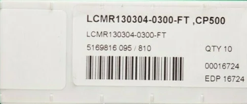 10 шт. вставки карбида LCMR130304-0300-FT CP500