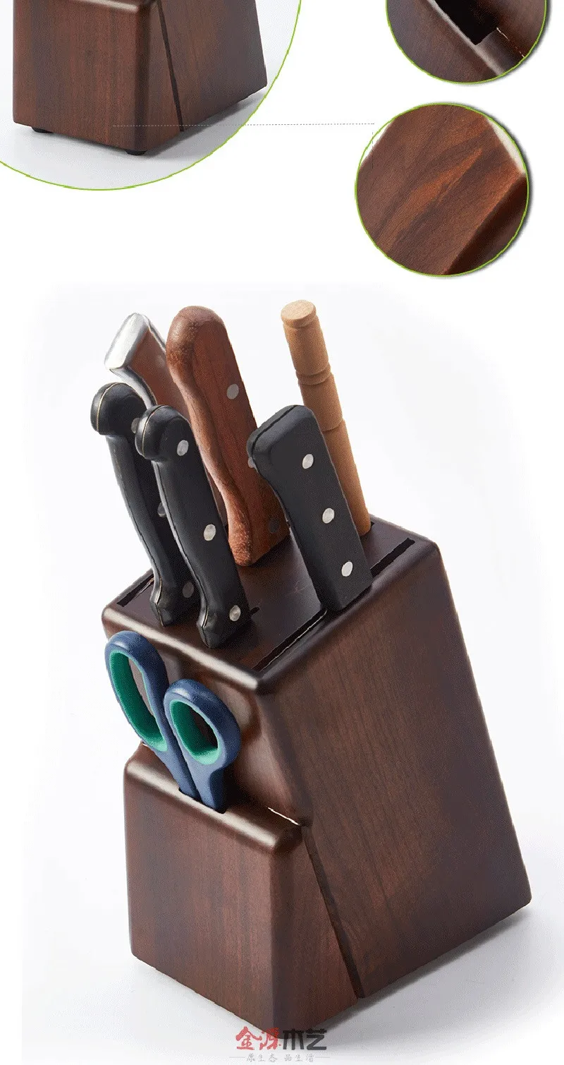 Top Grade Bamboo Kitchen Knife Holder 7-Holes Multifunctional Holder Knife Kitchen Utensils Storage Rack Knife Rack Kitchen Supplies9