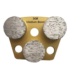 ASL44 Three Round Shape Segments Concrete Grinding Disc Soft Medium Hard Bond Floor Pads for Concrete Terrazzo Renovation 12PCS
