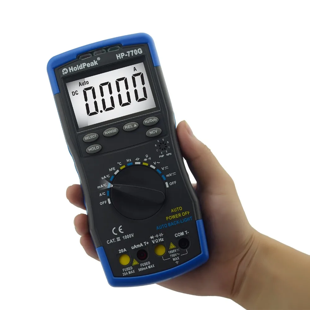 

HP-770G Digital Multimeter DMM DC AC Voltage Temperature ,for Resistance/ Capacitance/ Frequency/ Temperature/ Duty Cycle Test