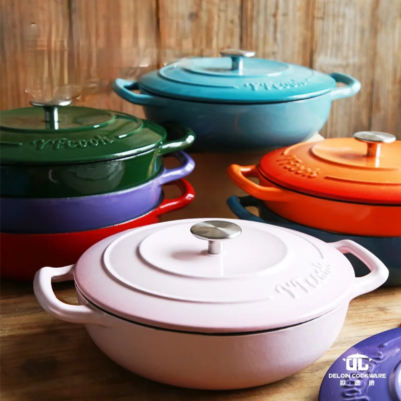 Cast Iron Stock Pots European Style Soup Large Stock Pot Pan Chafing