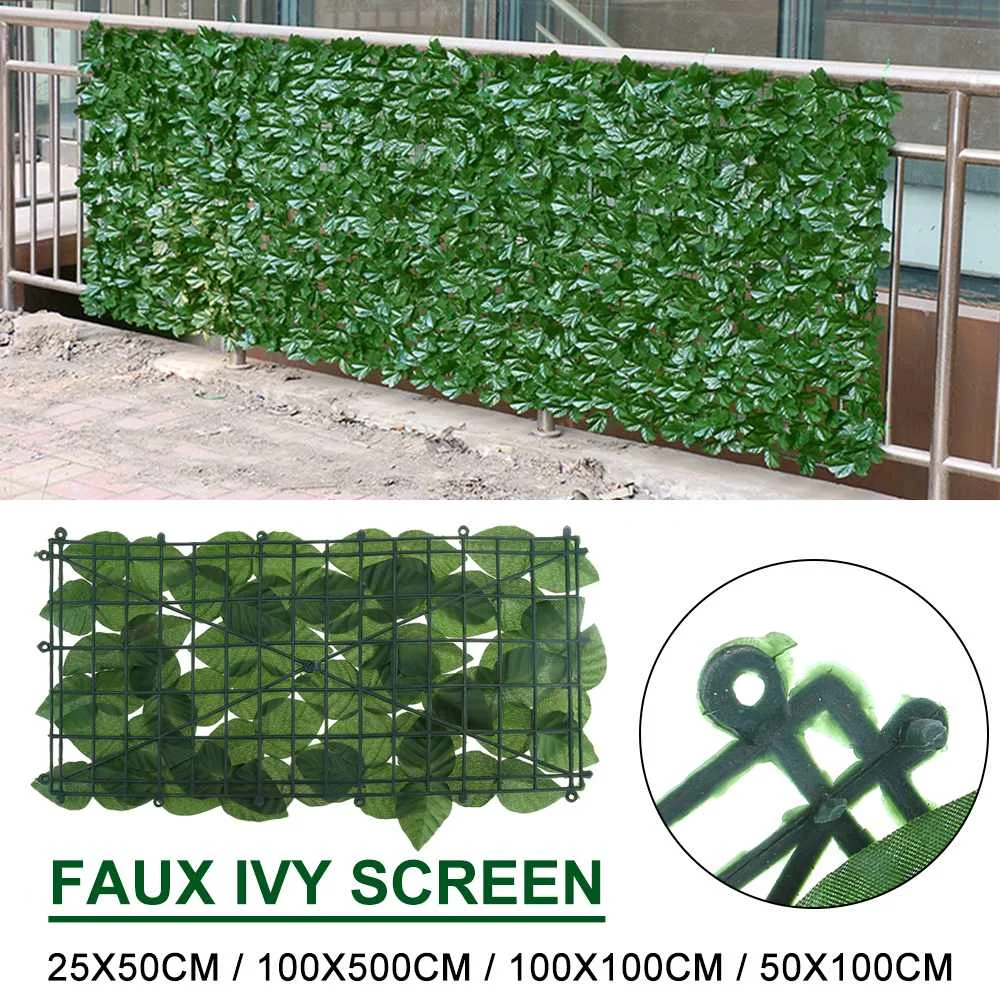 5/1/0.5m Artificial Faux Ivy Leaf Privacy Fence Screen Screening Hedge