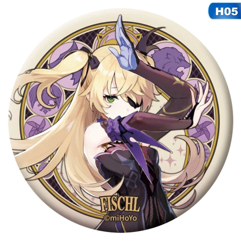 Free Shipping 58mm Online Game Genshin Impact Brooch Pin Cosplay Badge Accessories For Clothes Backpack Decoration gift
