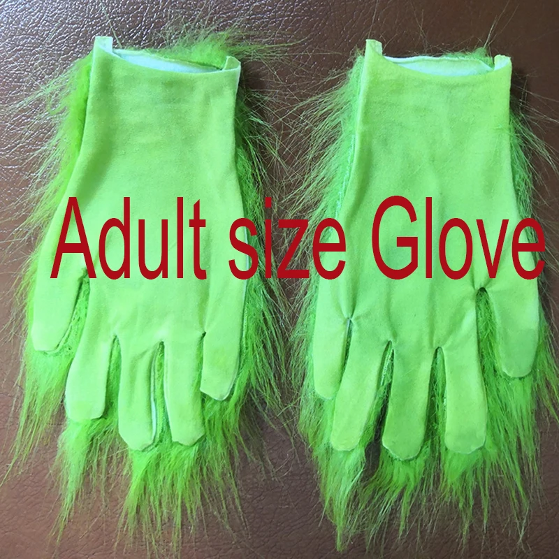 Glove Смешная латексная маска Grinch для рождественского костюма, Вечерние Маски Grinch, Карнавальная маска для лица, перчатки - Цвет: Glove