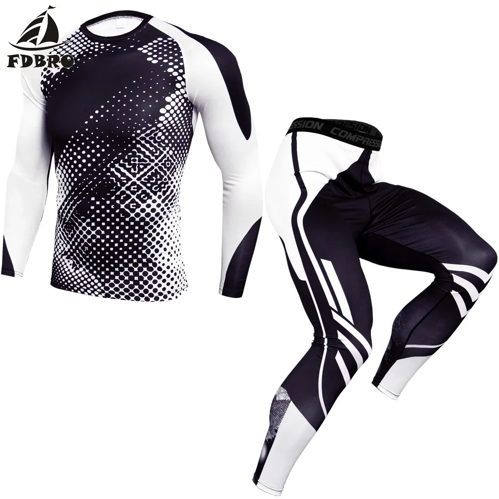 Мужской костюм для бега с принтом, компрессионное трико для фитнеса бега, рубашка, дышащие спортивные костюмы, спортивная одежда, одежда для тренировок для мужчин