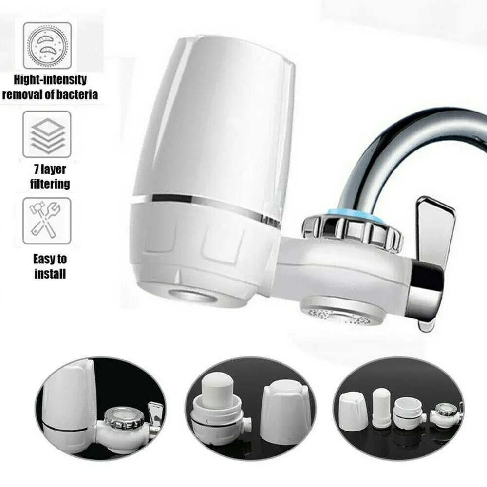

Reusable Kitchen Sink Faucet Water Filter Mount Filtration Tap Purifier Cleaner