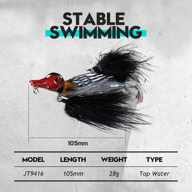 105mm 28g Floating 3D Suicide Duck Fishing Lures for Bass Pike Topwater  Popper Lifelike Bait Whopper Wobblers Pesca JT9416 - AliExpress