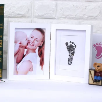 

Cute Baby Photo Frame DIY Handprint or Footprint Ink Imprint Pitcture Birthday Gift for Baby Wall Picture Frame Home Decorations